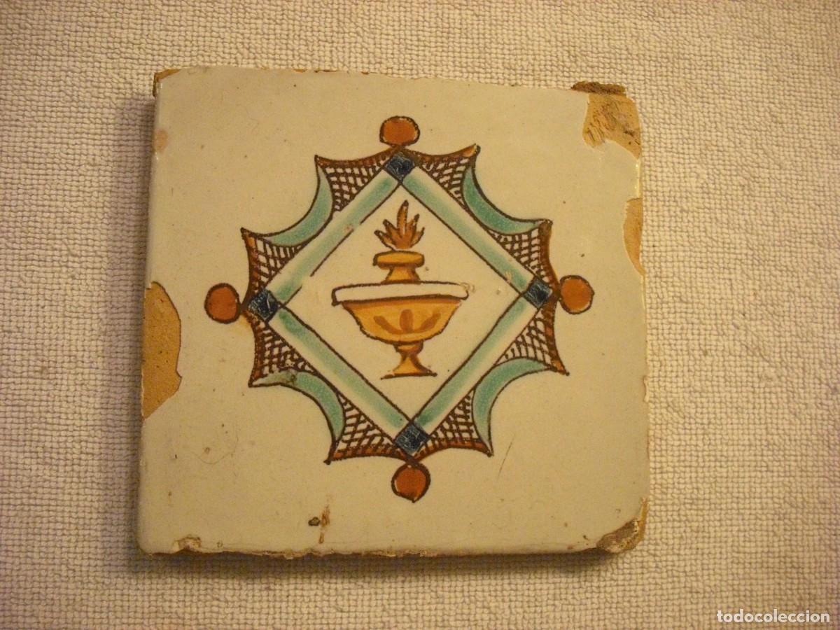 Antig&uuml;edades: ANTIGUO AZULEJO CATALAN DEL , SIGLO XIX. 13 X 13 CM