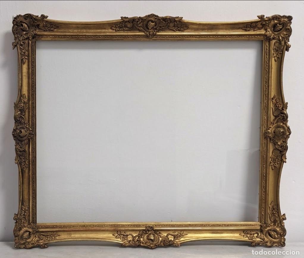 Antig&uuml;edades: Marco antiguo dorado estilo Luis XV / Rocalla 72 &times; 60,5 cm