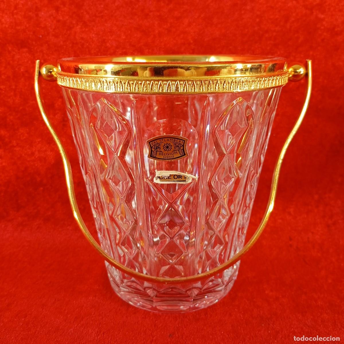 Antig&uuml;edades: PRECIOSA CUBITERA EN CRISTAL DE BOHEMIA - VAL ST LAMBERT - BELGIUM - BA&Ntilde;ADO EN ORO DE LEY