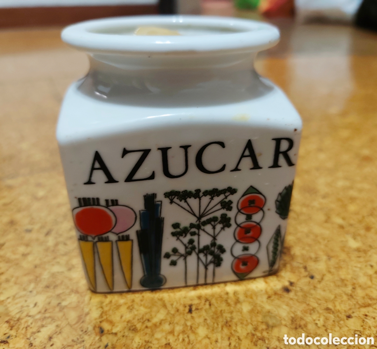 Antig&uuml;edades: Tarro de cer&aacute;mica vintage para Azucar