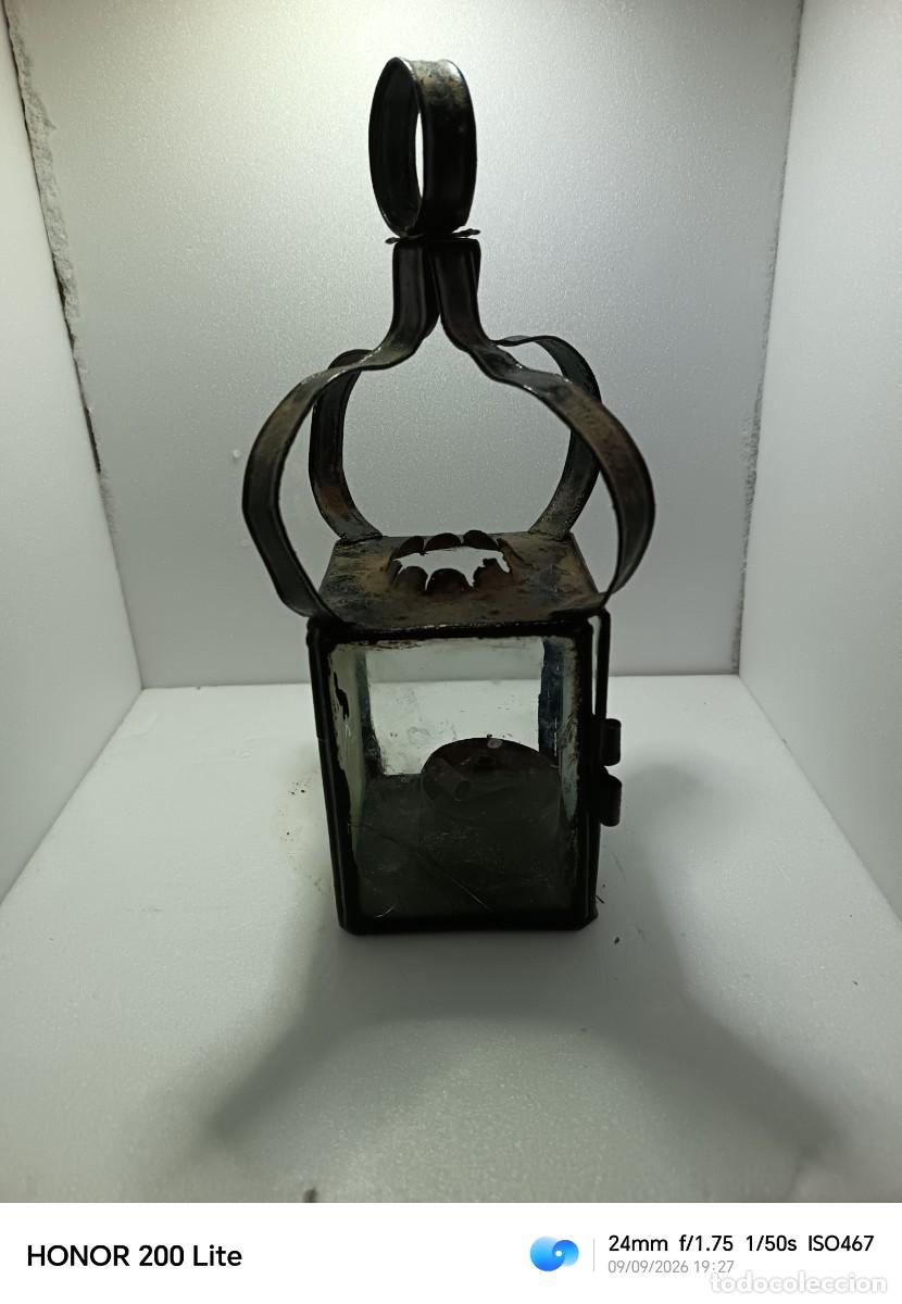 Antig&uuml;edades: FAROL ANT&Iacute;GUO DE ACEITE Y TORZ&Iacute;A. - Foto 2