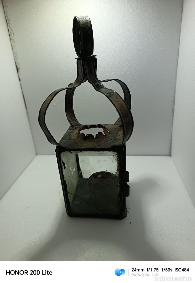 Antig&uuml;edades: FAROL ANT&Iacute;GUO DE ACEITE Y TORZ&Iacute;A. - Foto 3