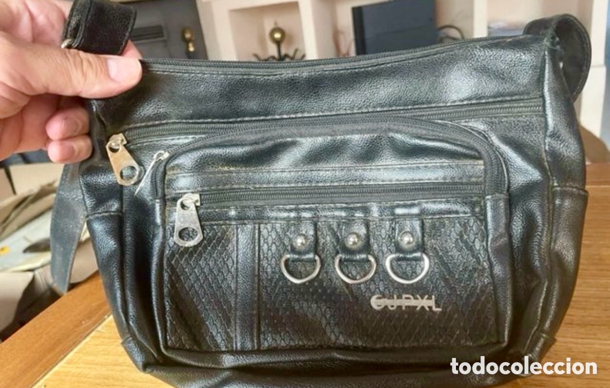 Antig&uuml;edades: Bolso bandolera negro GJPXL m&uacute;ltiples bolsillos
