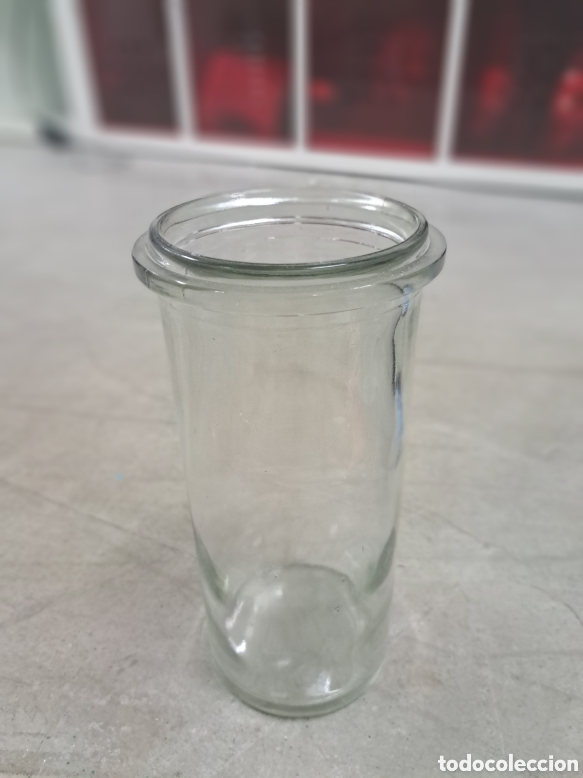 Antig&uuml;edades: Jml Antiguo raro Bote Frasco Recipiente de Cristal o vidrio sin tapon.