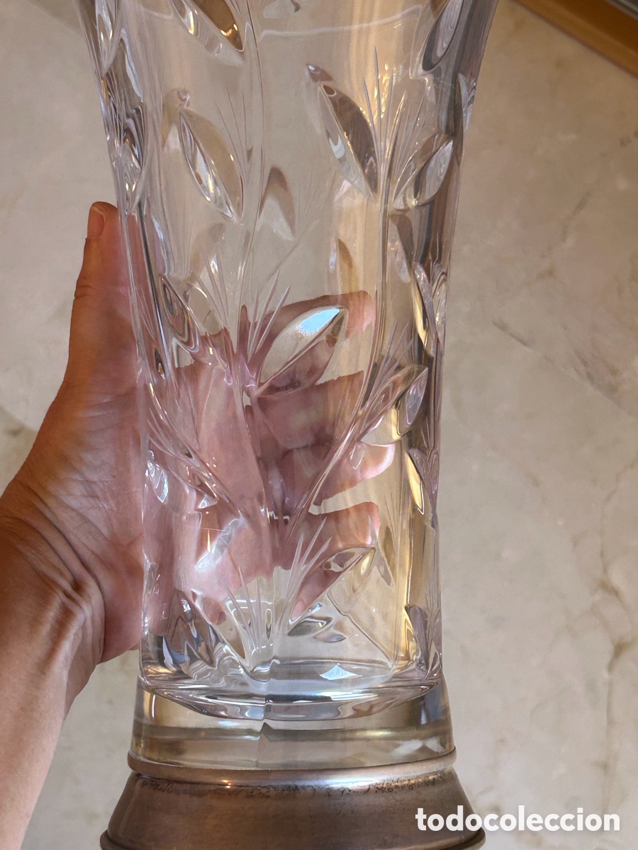Antig&uuml;edades: Florero en cristal tallado y plata - Foto 8
