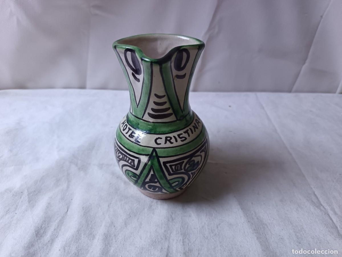 Antiquit&eacute;s: Jarra de cer&aacute;mica tradicional mud&eacute;jar de Teruel, Domingo Punter, firmada, para Hotel Cristina