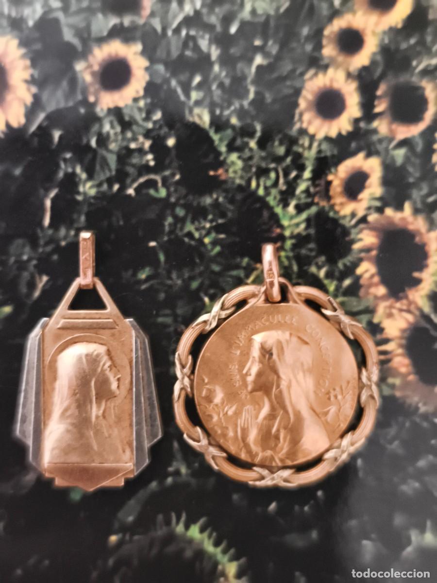 Antiguidades: Dos bonitas medallas Francesas, una Art Nouveau marcada por su grabador y otra Art Deco.