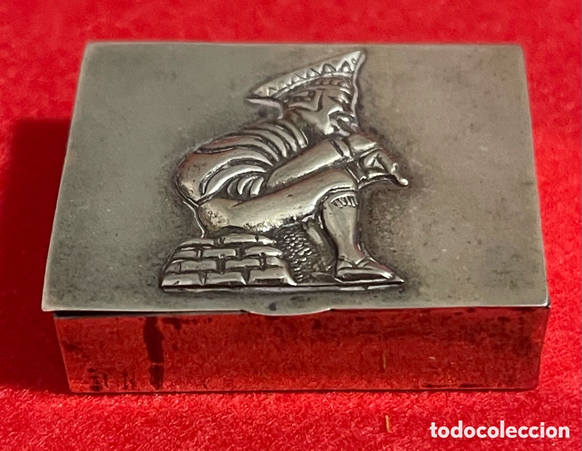 Antig&uuml;edades: Curiosa, caja Pastillero, peruana, en plata de ley contrastada