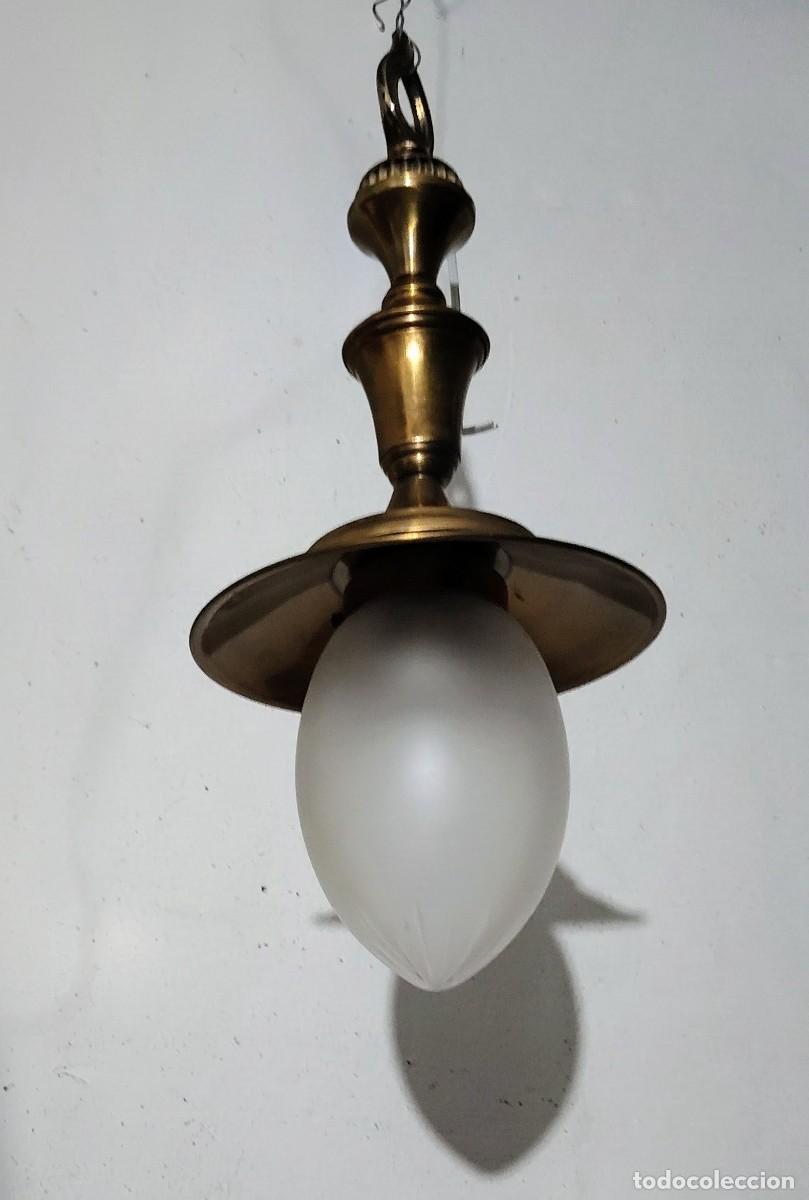 Antig&uuml;edades: L&aacute;mpara antigua farol aplique tulipa