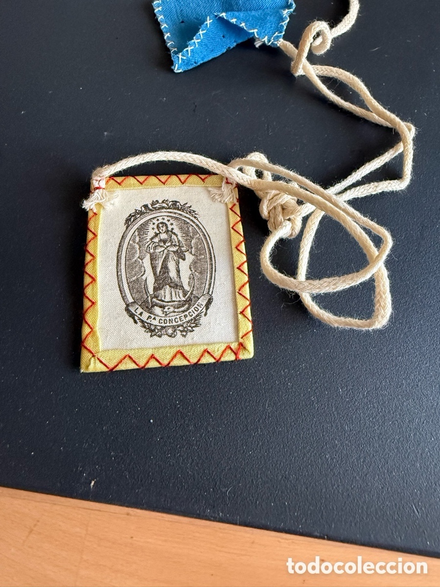 Antig&uuml;edades: Escapulario. LA PIADOSA CONCEPCION. 6x5 cm