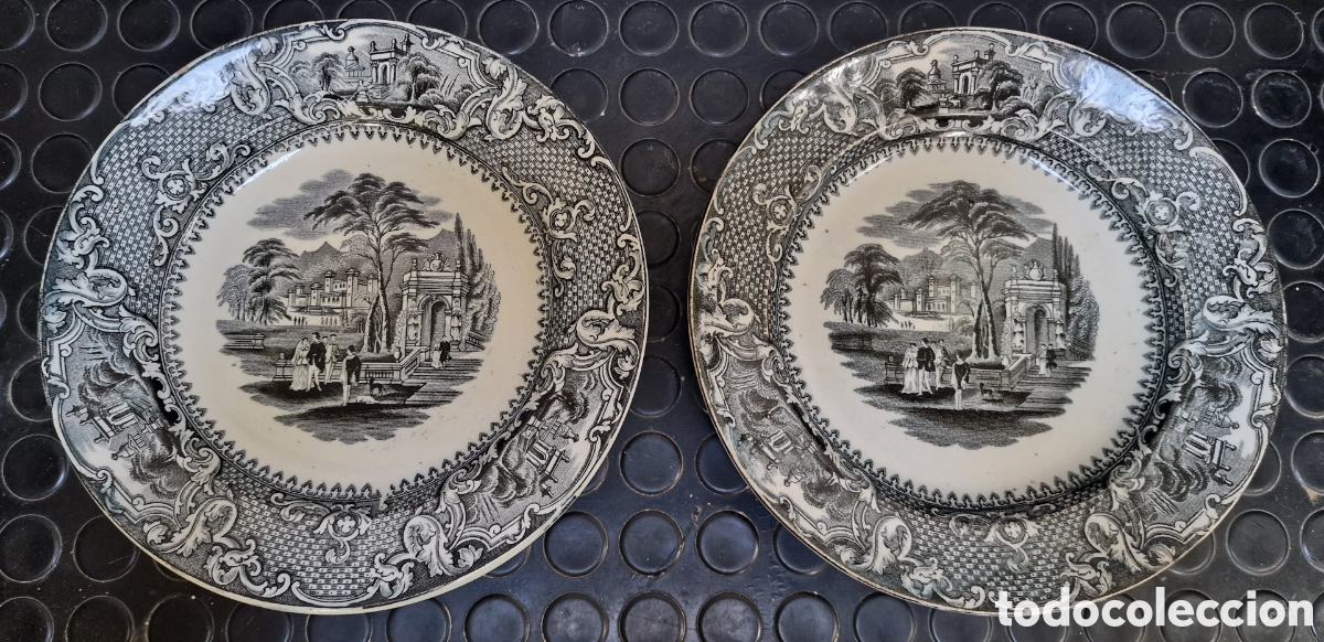 Antig&uuml;edades: Pareja de platos de Ram&oacute;n Rodr&iacute;guez y C&iacute;a, San Juan de Aznalfarache Sevilla