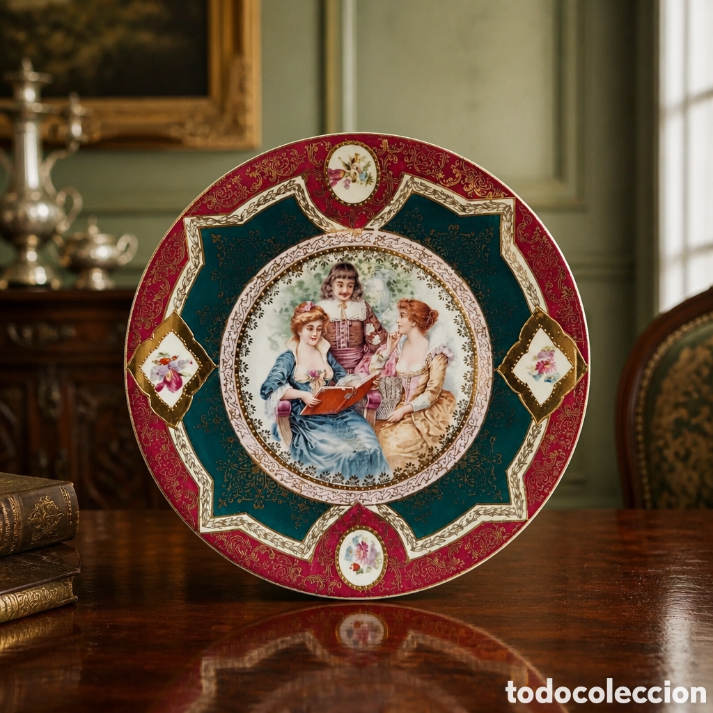 Antig&uuml;edades: ELEGANTE PLATO PORCELANA ALEMANA . PRINCIPIOS SIGLO XX. 21 CM
