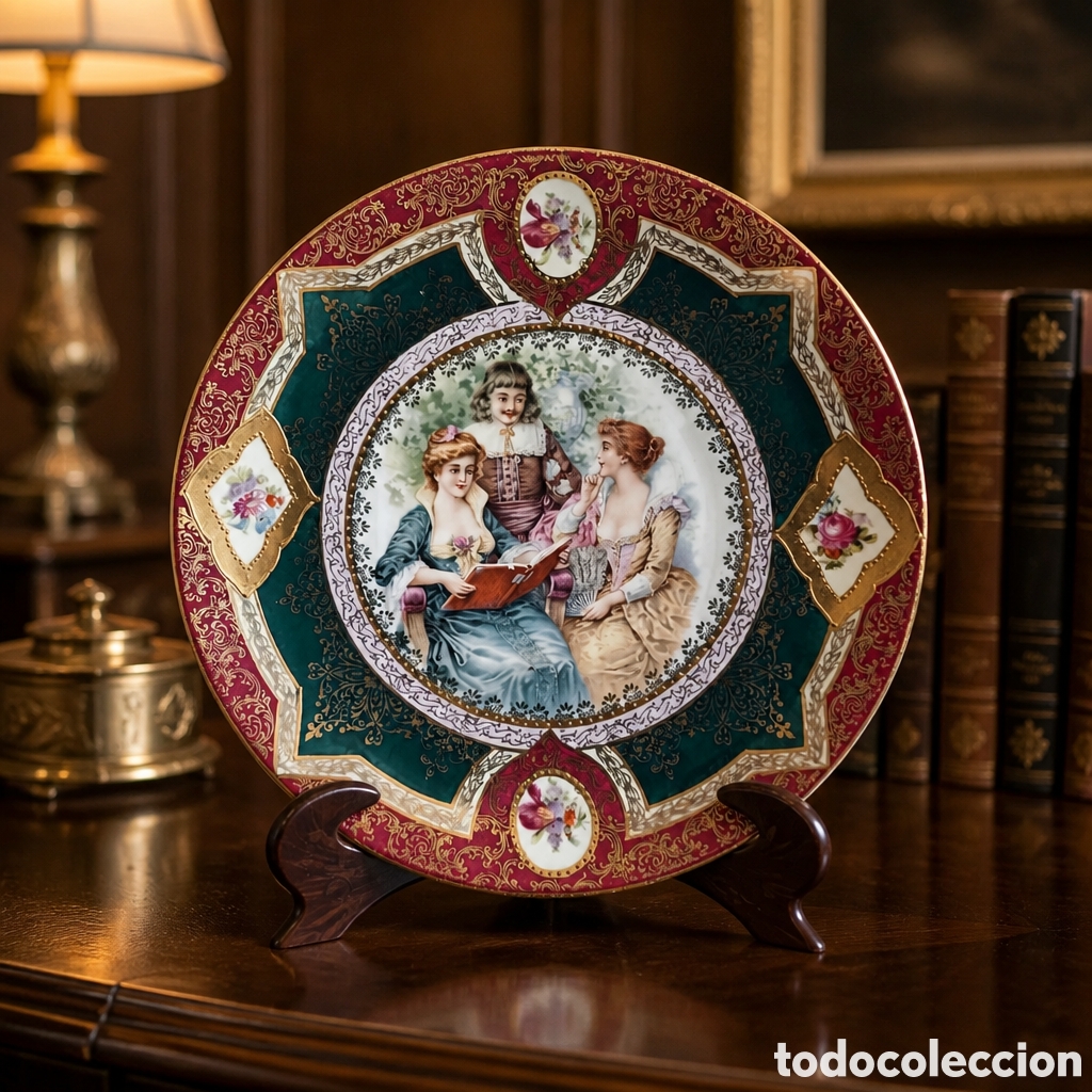 Antig&uuml;edades: ELEGANTE PLATO PORCELANA ALEMANA . PRINCIPIOS SIGLO XX. 21 CM