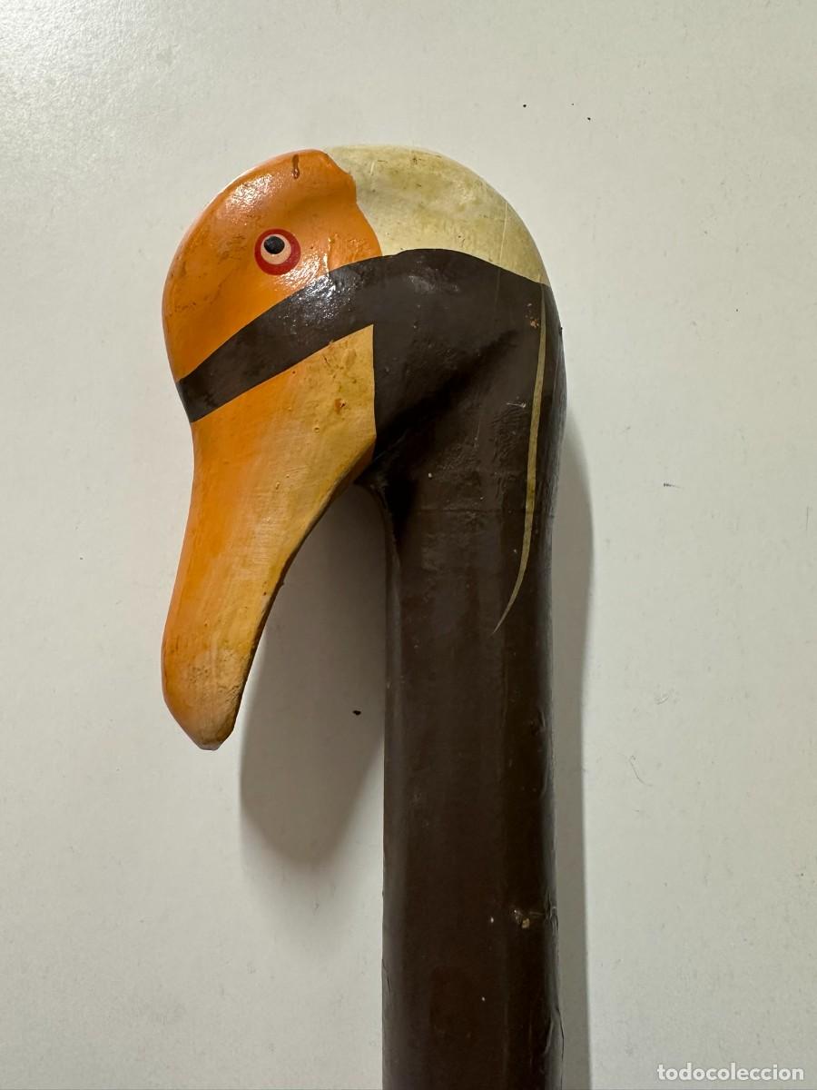 Antig&uuml;edades: Bast&oacute;n de madera mango cabeza de pato