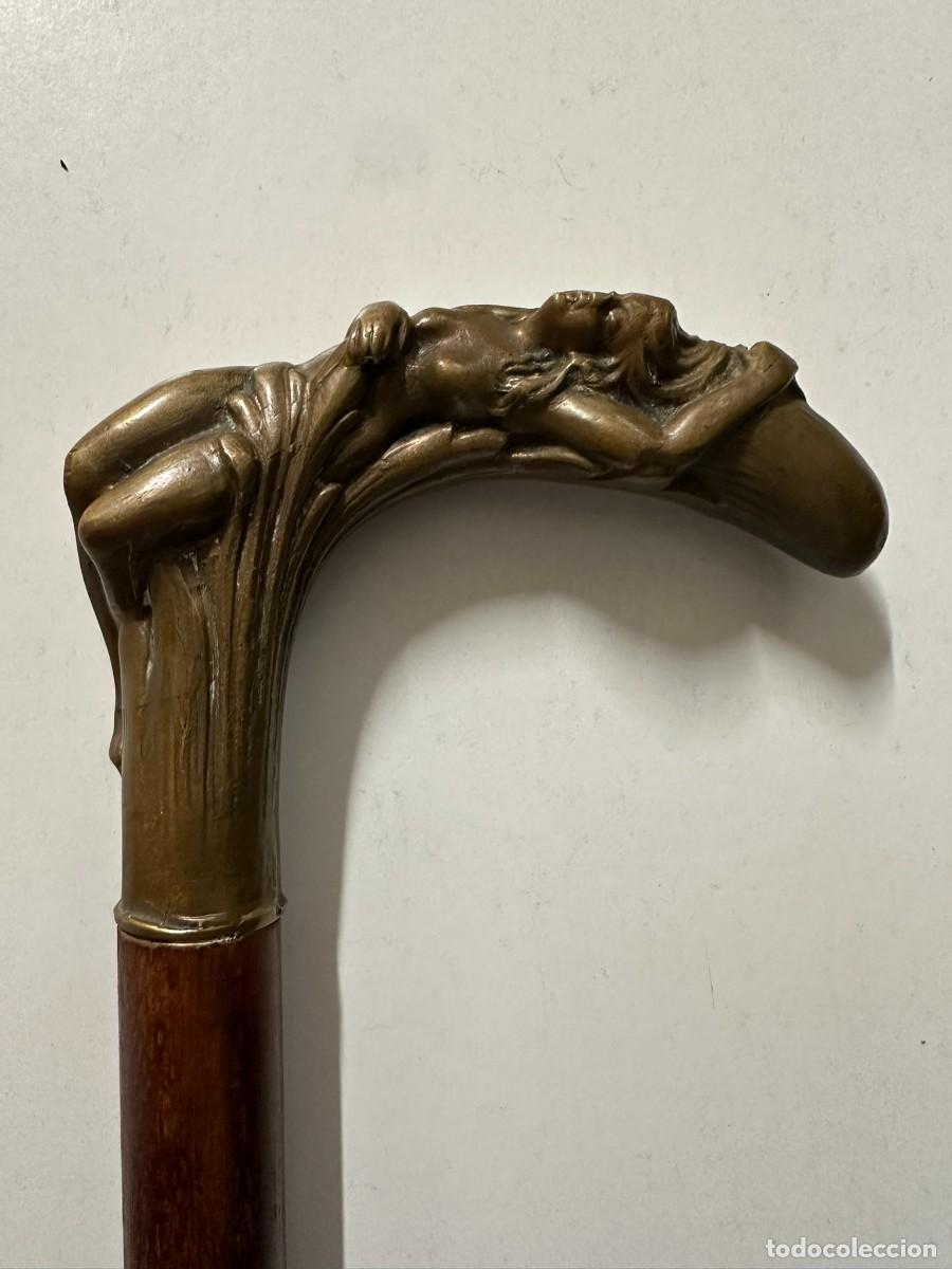 Antig&uuml;edades: Bast&oacute;n modernista art deco mango de bronce