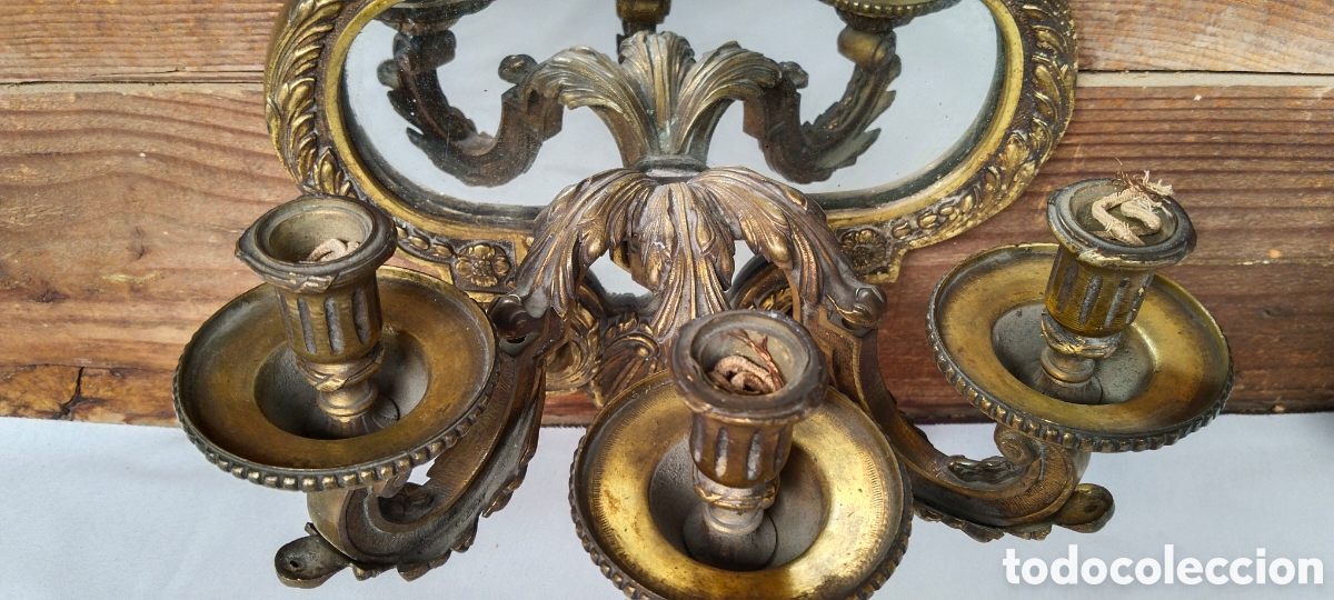 Antig&uuml;edades: Dos antiguos apliques de pared. - Foto 4