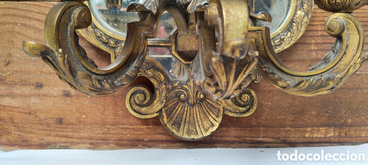 Antig&uuml;edades: Dos antiguos apliques de pared. - Foto 8
