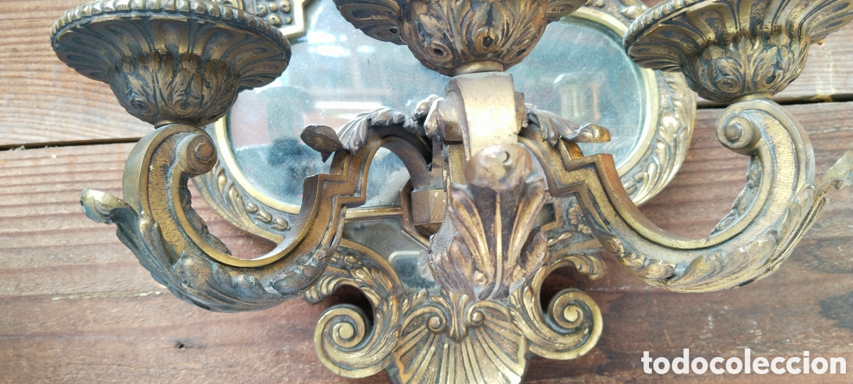 Antig&uuml;edades: Dos antiguos apliques de pared. - Foto 9