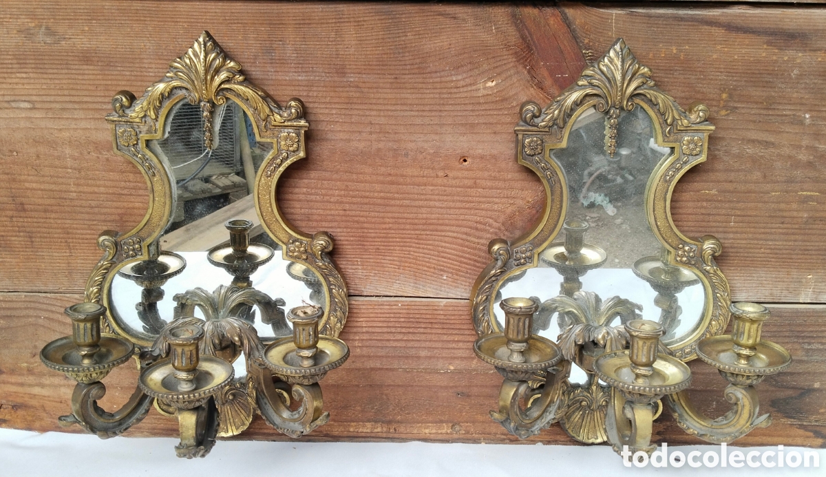 Antig&uuml;edades: Dos antiguos apliques de pared. - Foto 3
