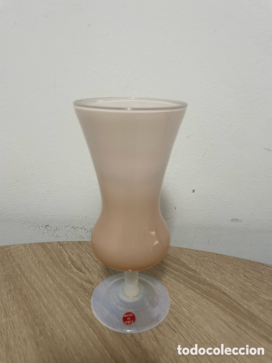 Antig&uuml;edades: COPA VIOLETERO OPALINA DE MURANO ROSA TRANSLUCIDO