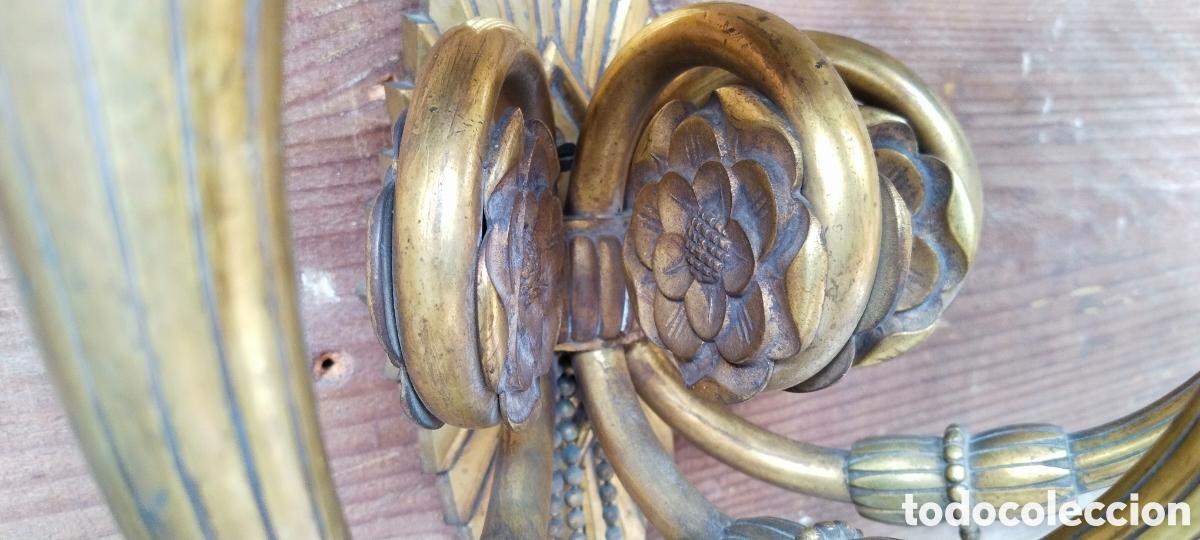 Antig&uuml;edades: Cuatro apliques pared de bronce. - Foto 7