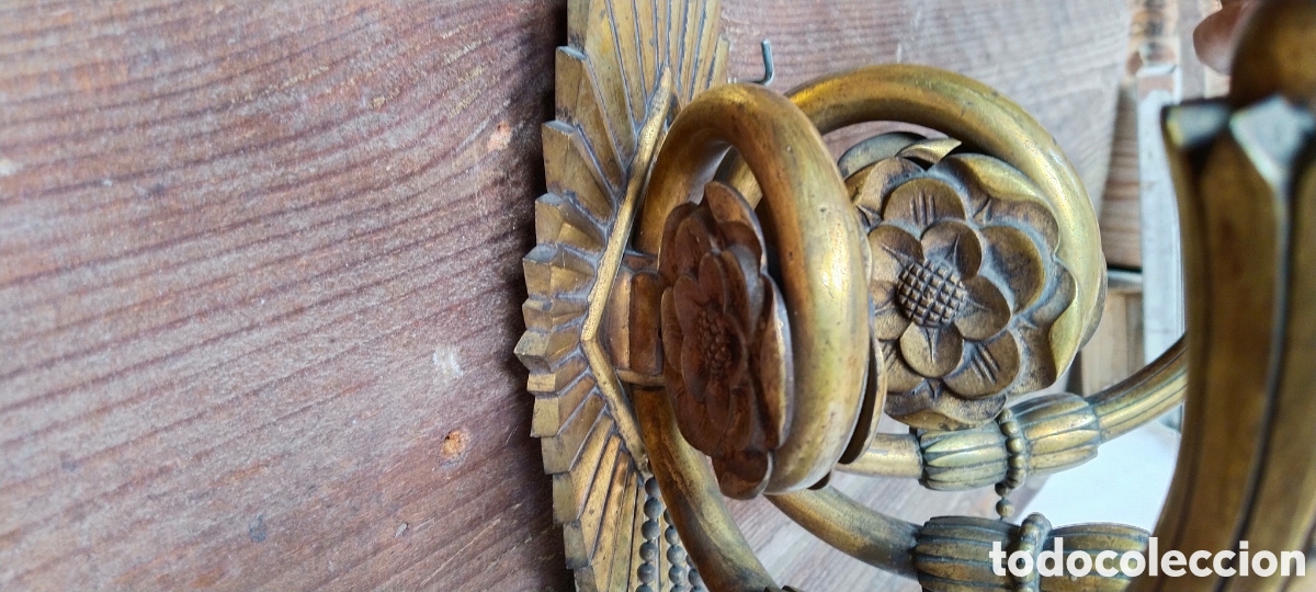 Antig&uuml;edades: Cuatro apliques pared de bronce. - Foto 9