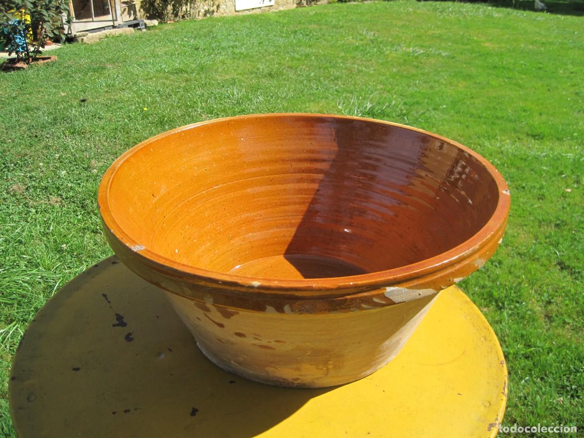 Antig&uuml;edades: IMPRESIONANTE LEBRILLO DE BARRO ESMALTADO - CER&Aacute;MICA - MATANZA - 50 CM