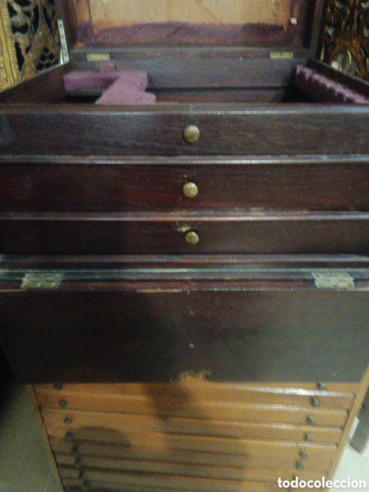 Antig&uuml;edades: Gran Caja de madera antigua - Foto 4