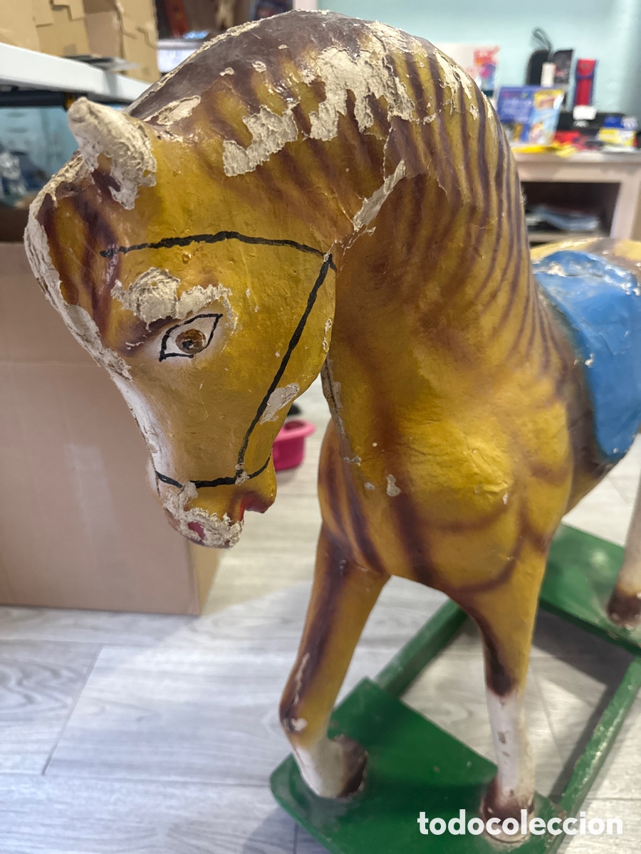 Antig&uuml;edades: Antiguo Caballo Cart&oacute;n Piedra A&ntilde;os 50/60 - Falta Oreja - Para Restaurar