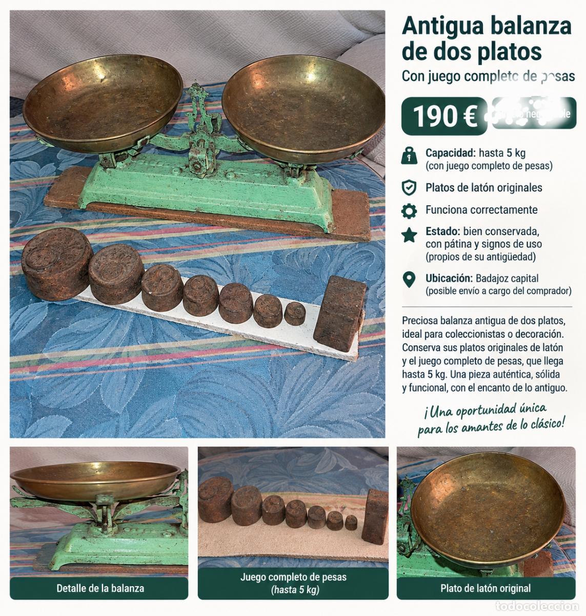 Antig&uuml;edades: Balanza de peso antigua principio siglo XX