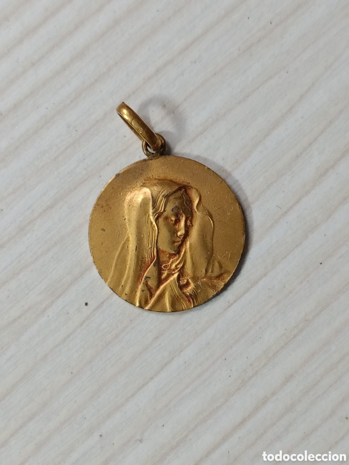 Antiques: Antiguo colgante medalla virgen Mar&iacute;a