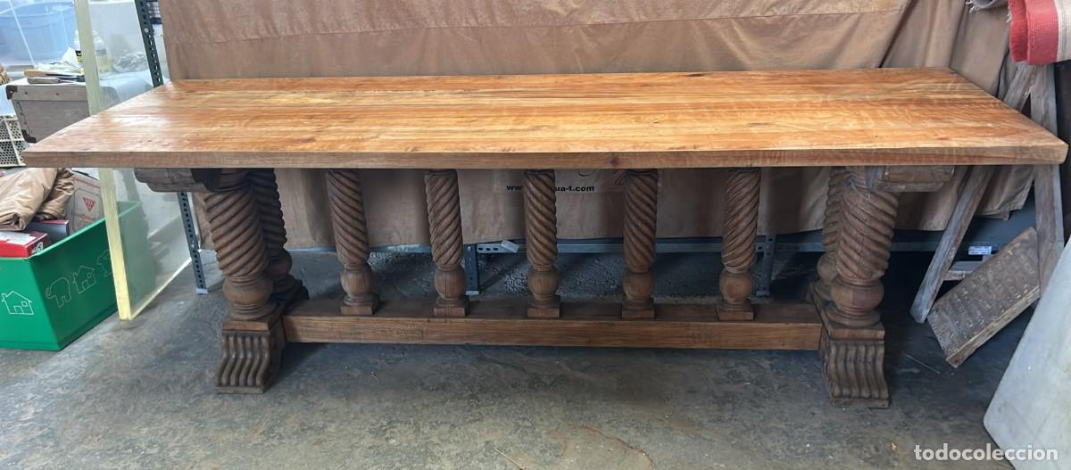 Antig&uuml;edades: MESA DE ALTAR ESPECTACULAR EN MADERA TALLAS DE PINO DE 235 X 75 CMS. DE FONDO Y 75 CMS. ALTURA