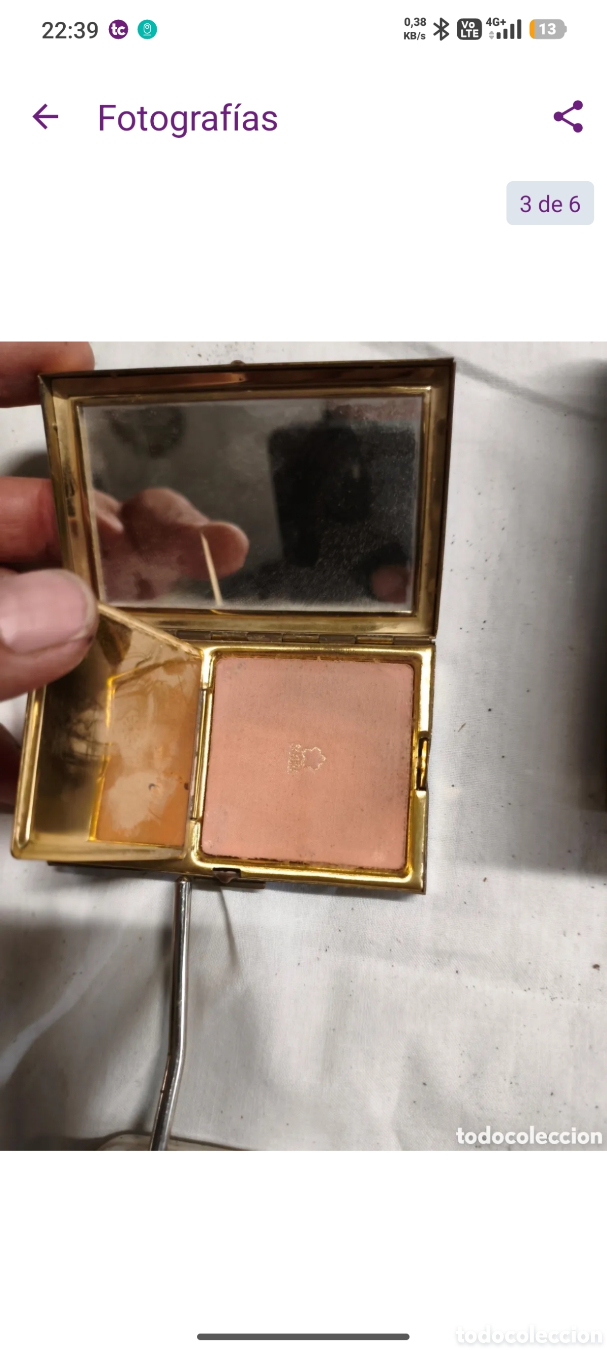 Antig&uuml;edades: Cajita musical maquillaje