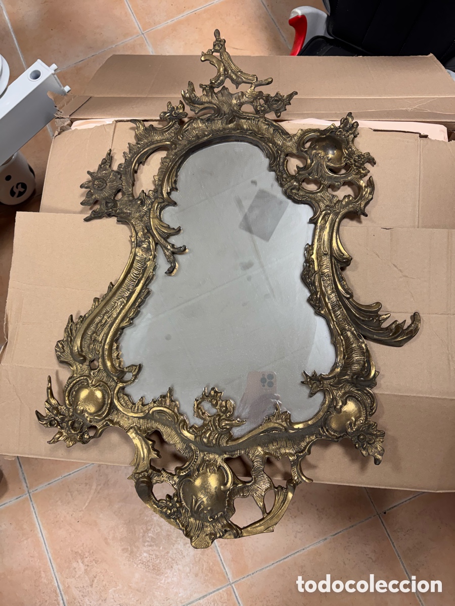 Antig&uuml;edades: Espejo vintage bronce