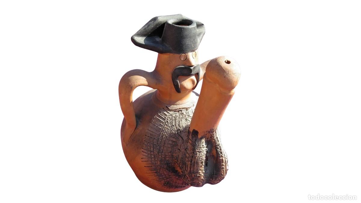 Antig&uuml;edades: Botijo de Cer&aacute;mica Pene &ldquo;Tejero&rdquo; - 1983, Hecho Artesanalmente