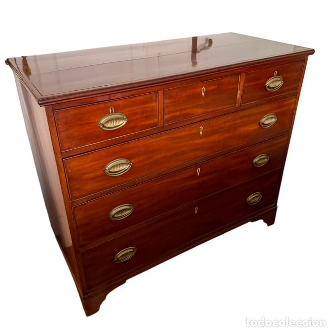 Antig&uuml;edades: ANTIGUA C&Oacute;MODA O CAJONERA DE ESTILO GEORGE III. MADERA DE CAOBA. INGLATERRA. SIGLO XIX.