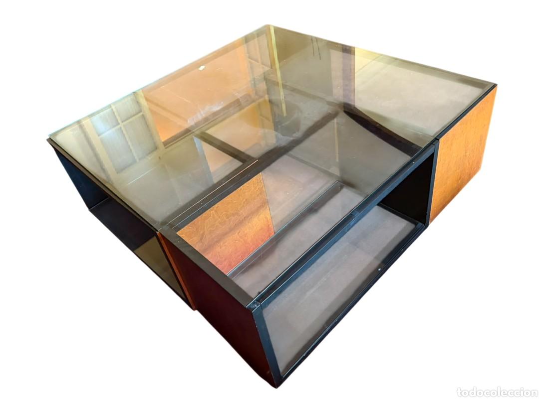 Antig&uuml;edades: MESA DE CENTRO MODULAR DE DISE&Ntilde;O INDUSTRIAL. OSCAR TUSQUETS (?). MADERA LACADA. ESPA&Ntilde;A. C.1980