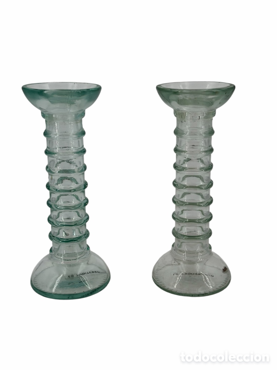 Antig&uuml;edades: Pareja de Candelabros de Cristal