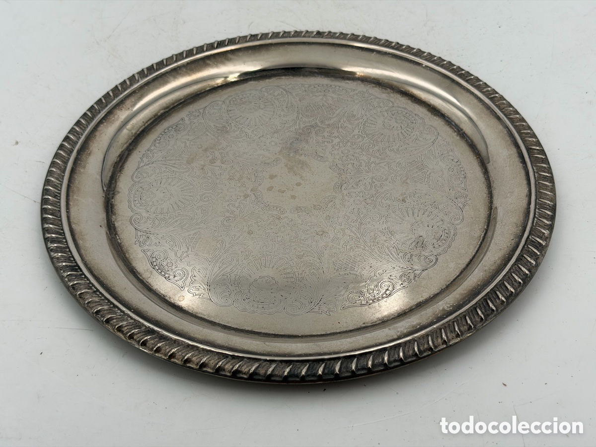 Antig&uuml;edades: Antigua Bandeja Plateada - Foto 2