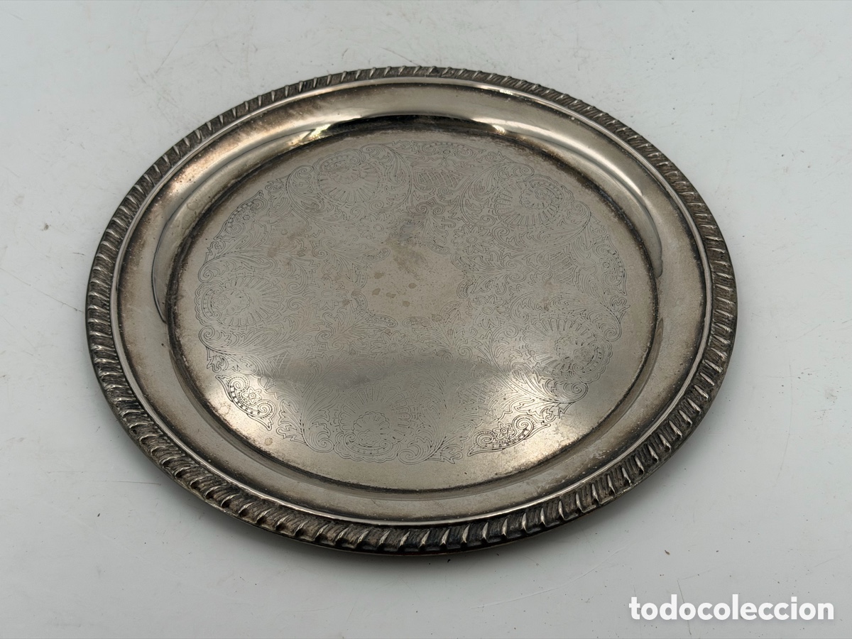 Antig&uuml;edades: Antigua Bandeja Plateada - Foto 3