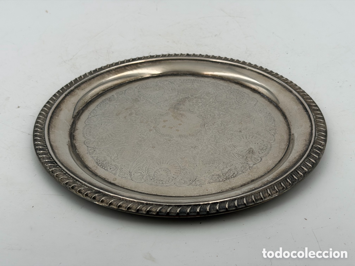 Antig&uuml;edades: Antigua Bandeja Plateada - Foto 4