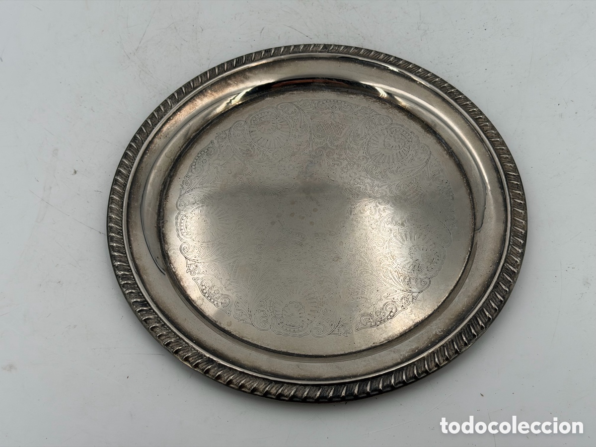 Antig&uuml;edades: Antigua Bandeja Plateada - Foto 5