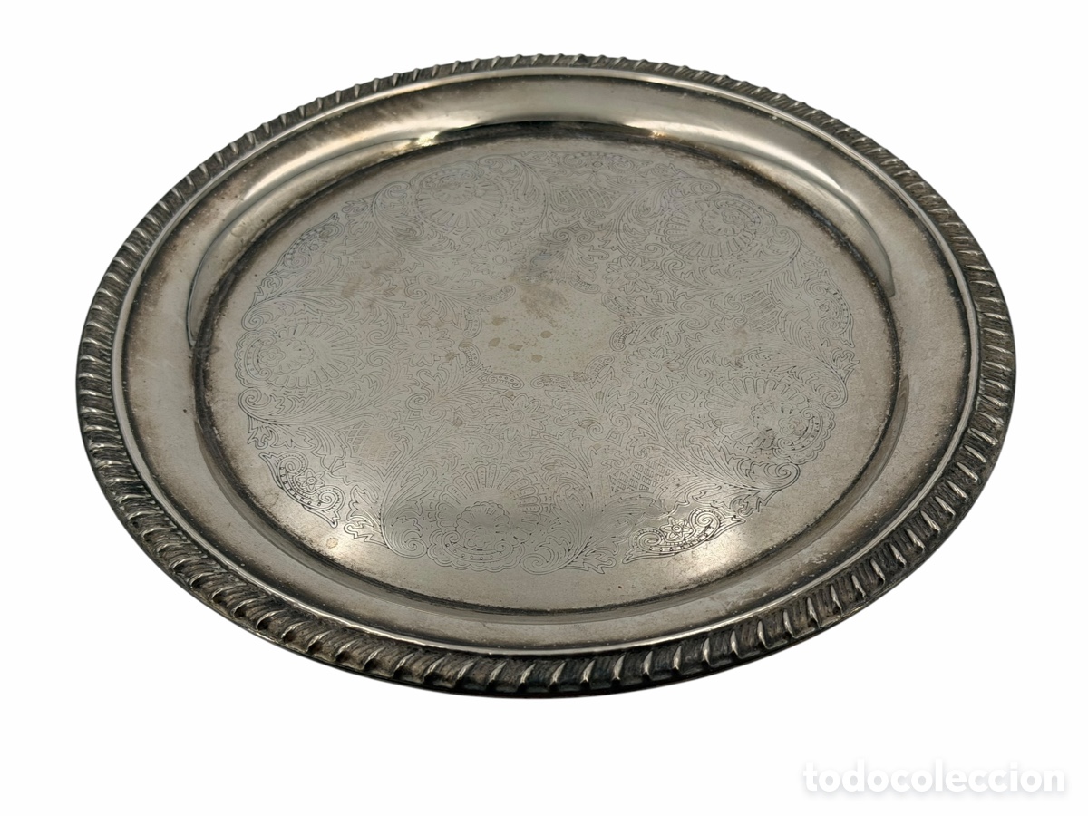 Antiquit&eacute;s: Antigua Bandeja Plateada