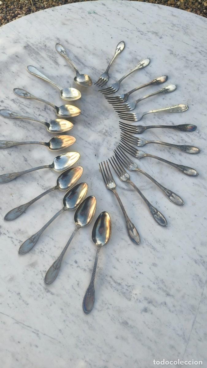 Antiguidades: Lot de 20 couvert banado de plata poin&ccedil;on haut qualit&eacute;