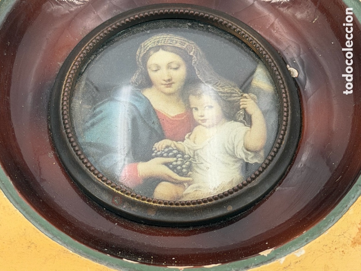 Antig&uuml;edades: Marco con Imagen de La Virgen - Foto 2
