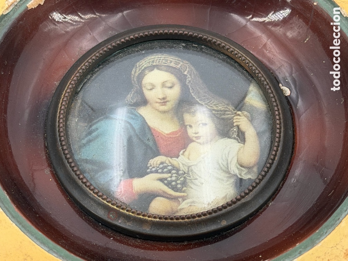 Antig&uuml;edades: Marco con Imagen de La Virgen - Foto 3