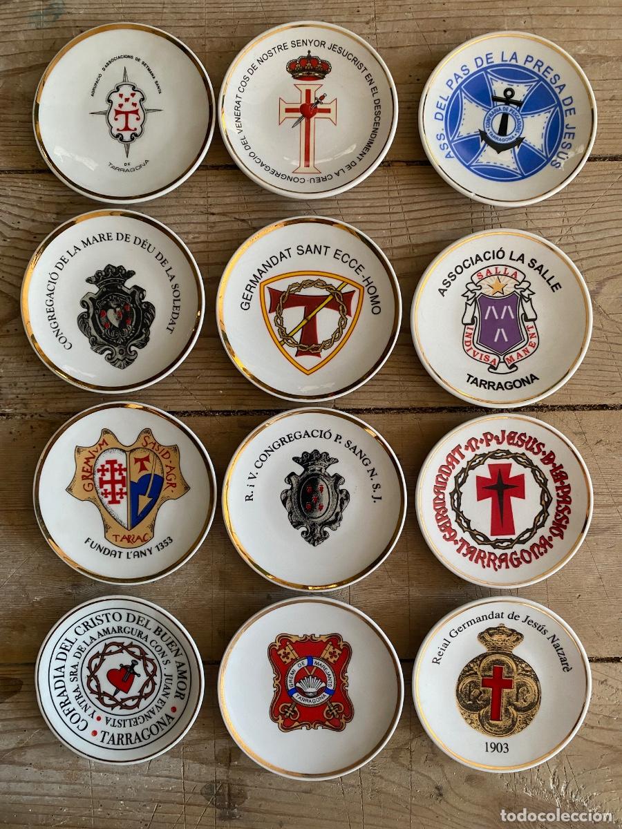 Antig&uuml;edades: 12 PLATITOS COFRADIAS TARRAGONA - PORCELANAS TAMARIT - ver fotos