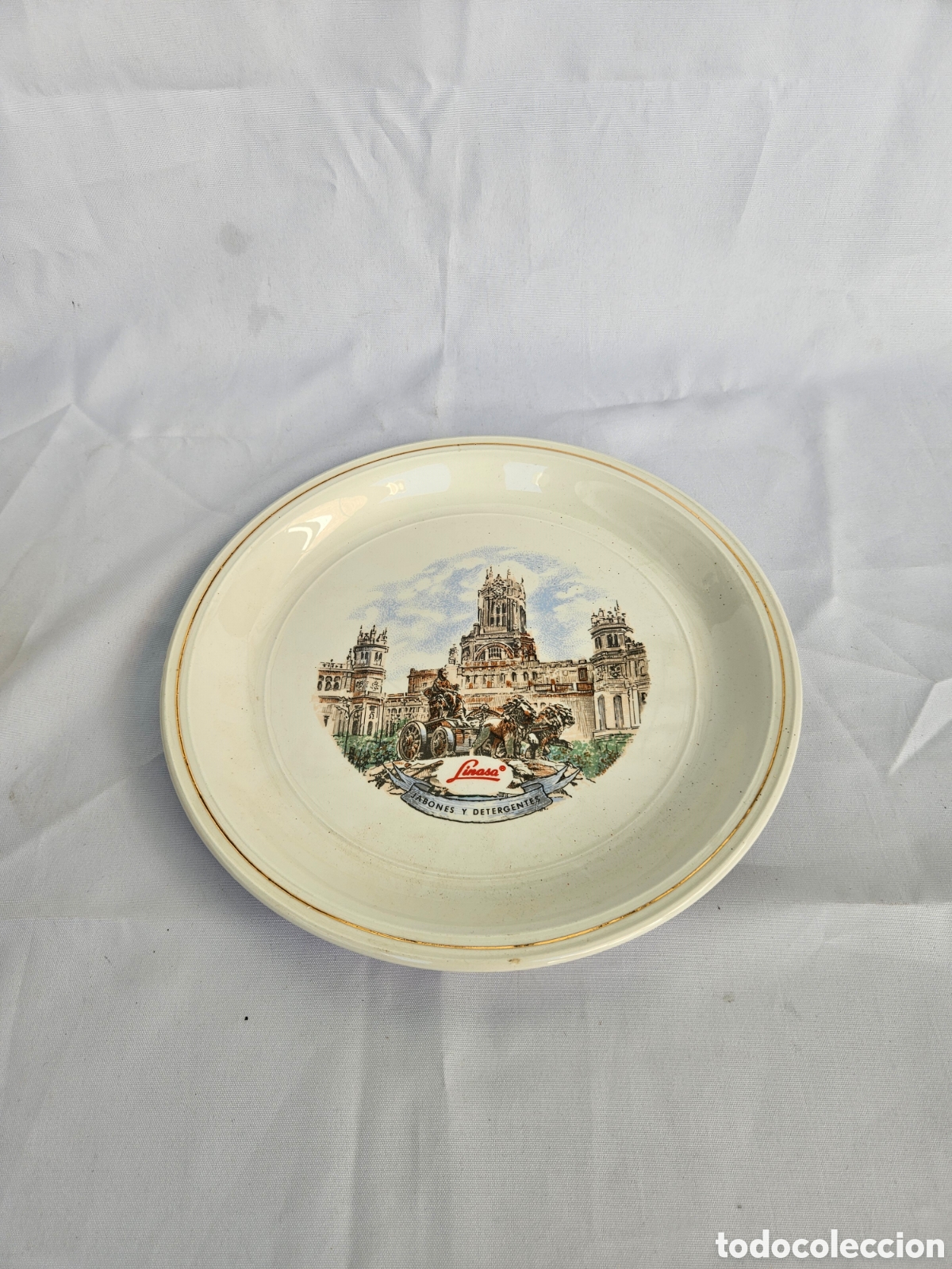 Antiguidades: PLATO CERAMICA PUBLICIDAD LINASA. JABONES Y DETERGENTES