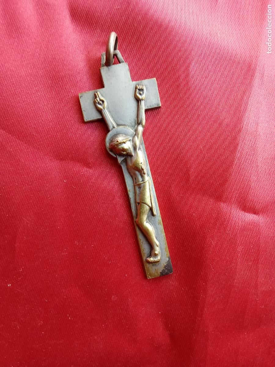 Antig&uuml;edades: Crucifijo penal irland&eacute;s Reproducci&oacute;n francesa antigua 307 CeCeAgnes. Caja Medallas.