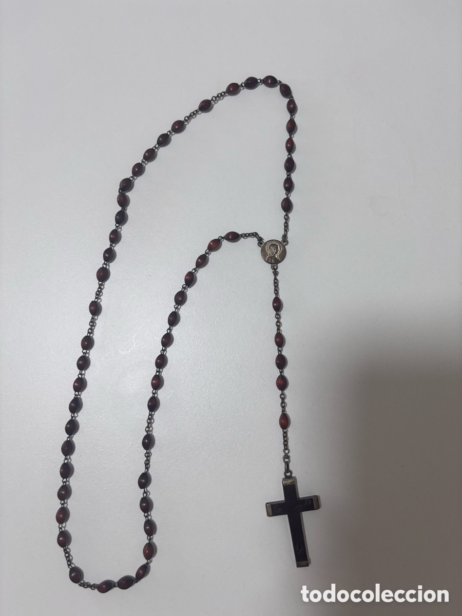 Antig&uuml;edades: Rosario plateado cruz - Foto 2